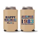 40th Birthday koozies-11 - Light brown