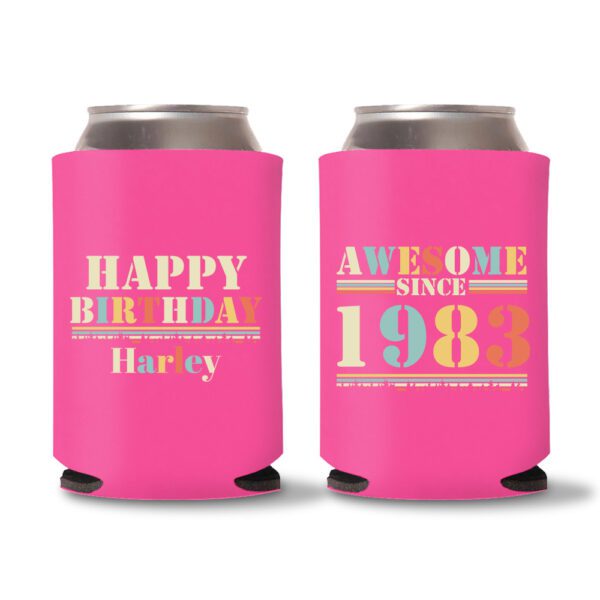 40th Birthday koozies-11 - Pink