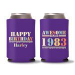 40th Birthday koozies-11 - Purple