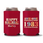 40th Birthday koozies-11 - Red
