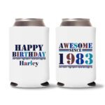 40th Birthday koozies-11 - White
