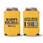 40th Birthday koozies-11 - Yellow