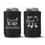 40th Birthday koozies 13 - Black