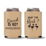 40th Birthday koozies 13 - Light Brown