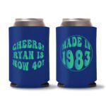 40th Birthday koozies-14 - Blue