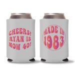 40th Birthday koozies-14 - Gray