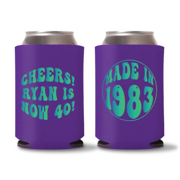 40th Birthday koozies-14 - Purple