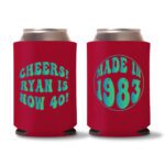 40th Birthday koozies-14 - Red