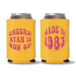 40th Birthday koozies-14 - Yellow