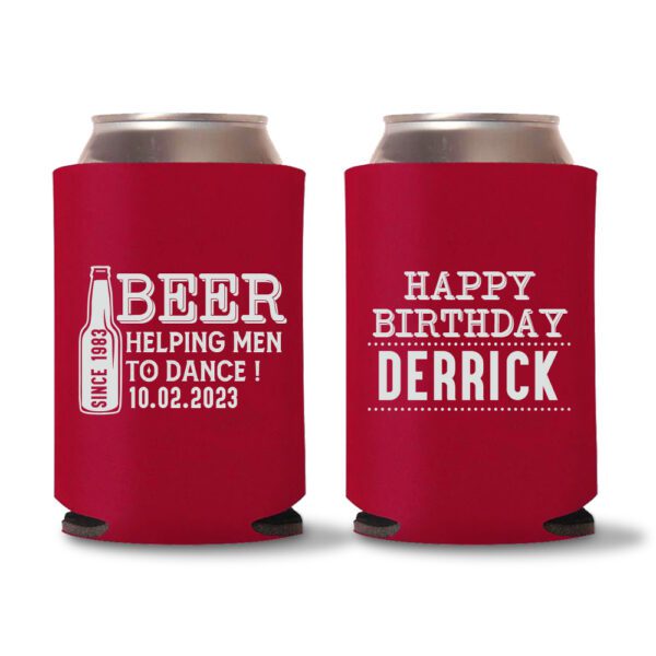 40th Birthday koozies-18 - Red