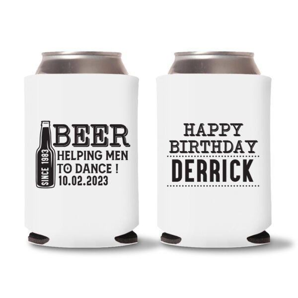 40th Birthday koozies-18 - White