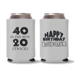 40th birthday koozie D19 - Gray