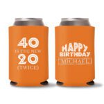 40th birthday koozie D19 - Orange
