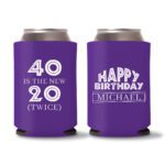 40th birthday koozie D19 - Purple
