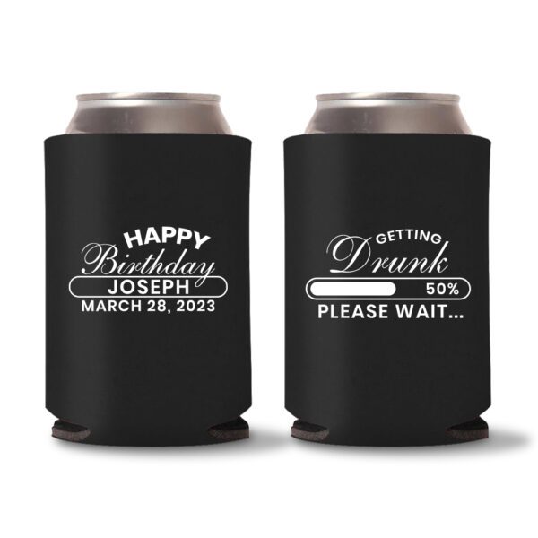 50th birthday koozie D12- Black