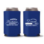 50th birthday koozie D12- Blue