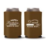 50th birthday koozie D12- Dark Brown