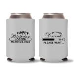 50th birthday koozie D12- Gray