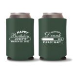 50th birthday koozie D12- Green