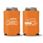 50th birthday koozie D12- Orange