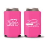 50th birthday koozie D12- Pink
