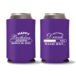 50th birthday koozie D12- Purple