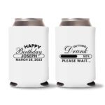 50th birthday koozie D12- White