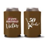 50th birthday koozie D13- Dark Brown