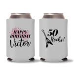 50th birthday koozie D13- Gray