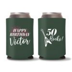 50th birthday koozie D13- Green