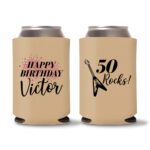 50th birthday koozie D13- Light Brown