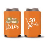 50th birthday koozie D13- Orange