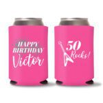 50th birthday koozie D13- Pink
