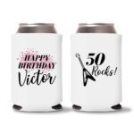 50th birthday koozie D13- White