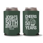 50th birthday koozie D14- Green