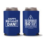 50th birthday koozie D15- Blue