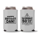 50th birthday koozie D15- Gray