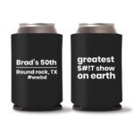 50th birthday koozie D16- Black