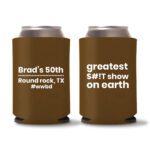 50th birthday koozie D16- Dark Brown