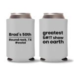 50th birthday koozie D16- Gray