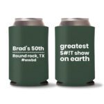 50th birthday koozie D16- Green