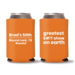 50th birthday koozie D16- Orange
