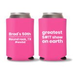 50th birthday koozie D16- Pink