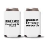 50th birthday koozie D16- White