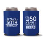 50th birthday koozie D17- Blue
