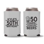 50th birthday koozie D17- Gray