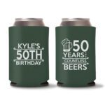 50th birthday koozie D17- Green