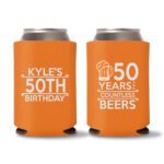 50th birthday koozie D17- Orange