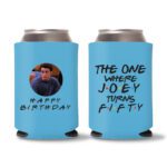 50th birthday koozie D18- Cyan