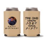 50th birthday koozie D18- Light Brown